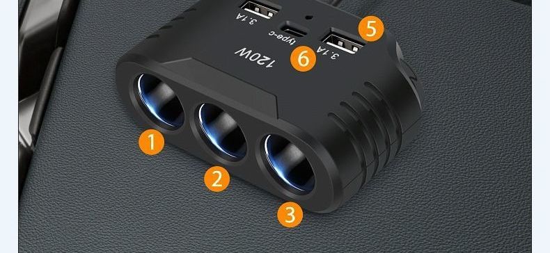 Car Cigarette Lighter Mobile Phone USB Multi-Function Converter Charger One-to-One, One-to-Three, High-Power Automotive Super Charger