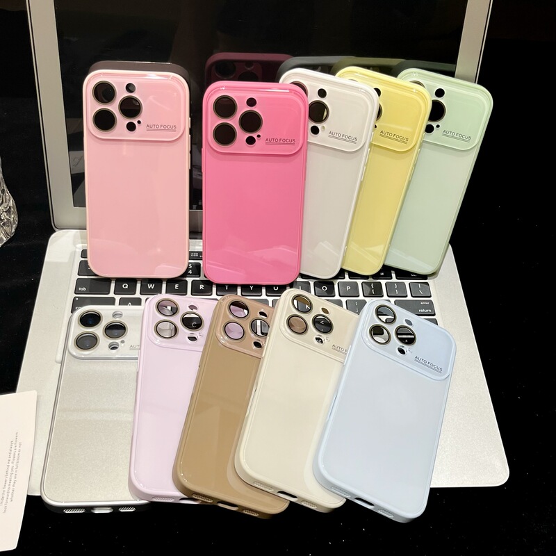 简约韩系大视窗玻璃壳适用iPhone16pro max苹果17手机壳14/15全包|undefined