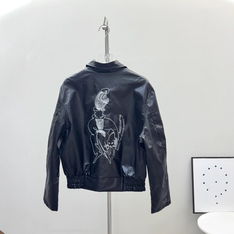 2025秋冬新款E@RD忧郁的富二代神秘人刺绣小羊皮夹克外套一件批发
