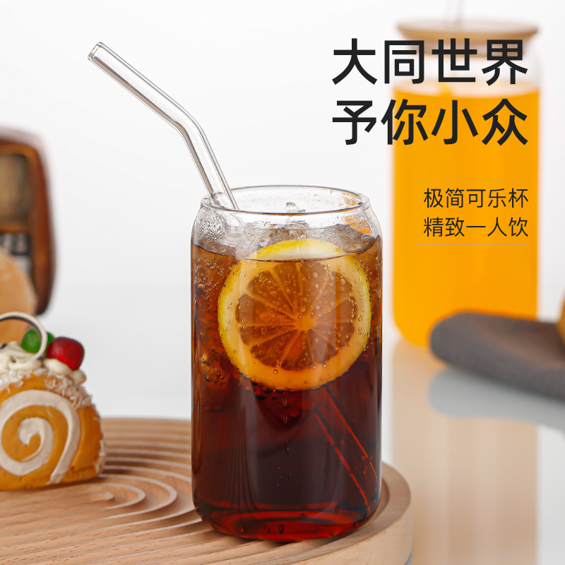 外贸Me home大号易拉罐造型玻璃杯20盎司可乐杯冷饮杯可乐罐定制