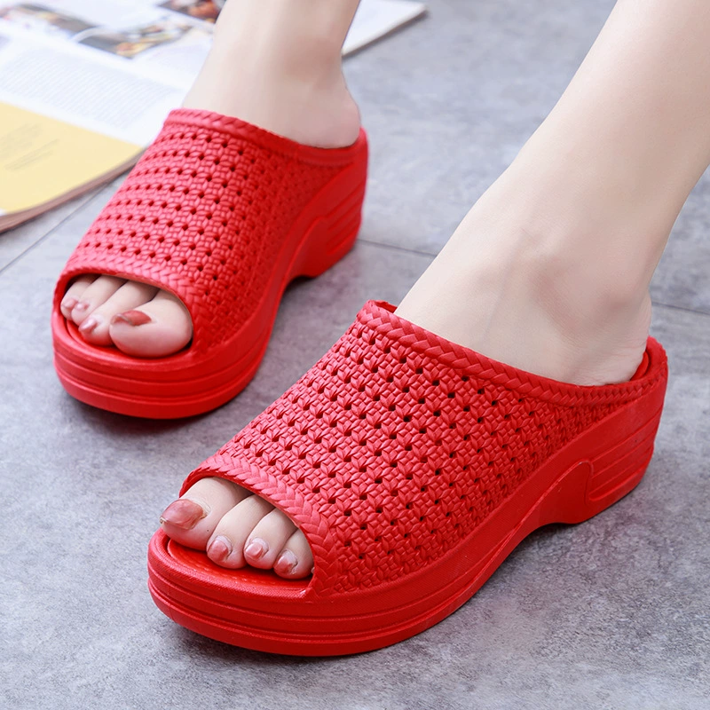 Носить модную сетку на высоком каблуке противоскользящие летние туфли для кексов в помещении