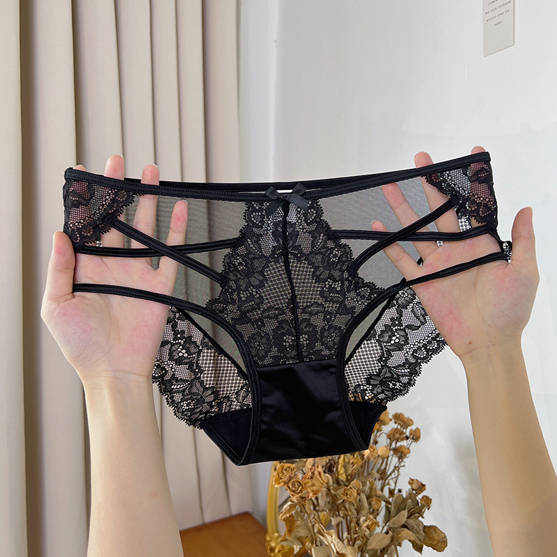 Black lace sexy pants