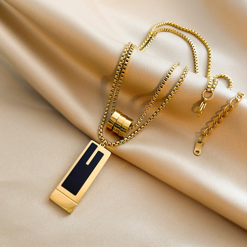 Designer Style Design High Grade Sweater Chain Jewelry Light Luxury Double Layer Long Necklace Accessories_voghion.com