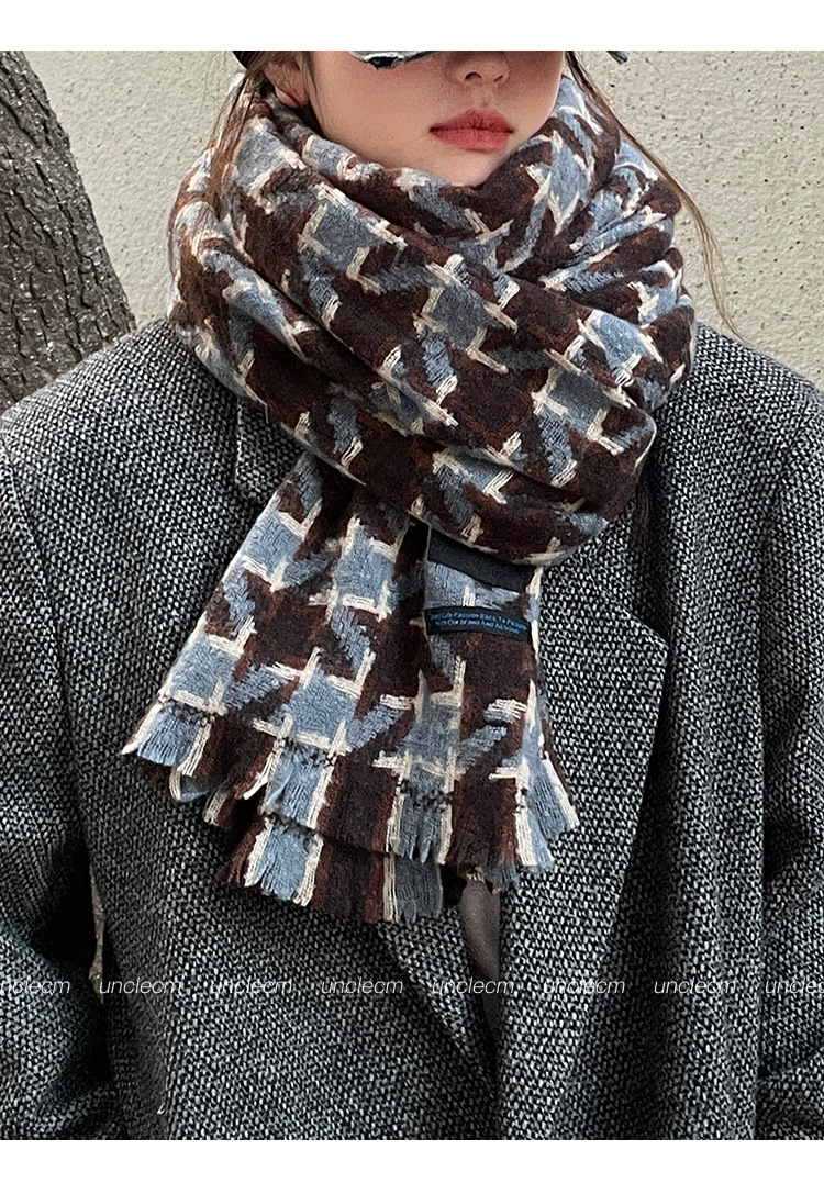 Sciarpa a quadri da donna sciarpa invernale elegante e calda_voghion.com