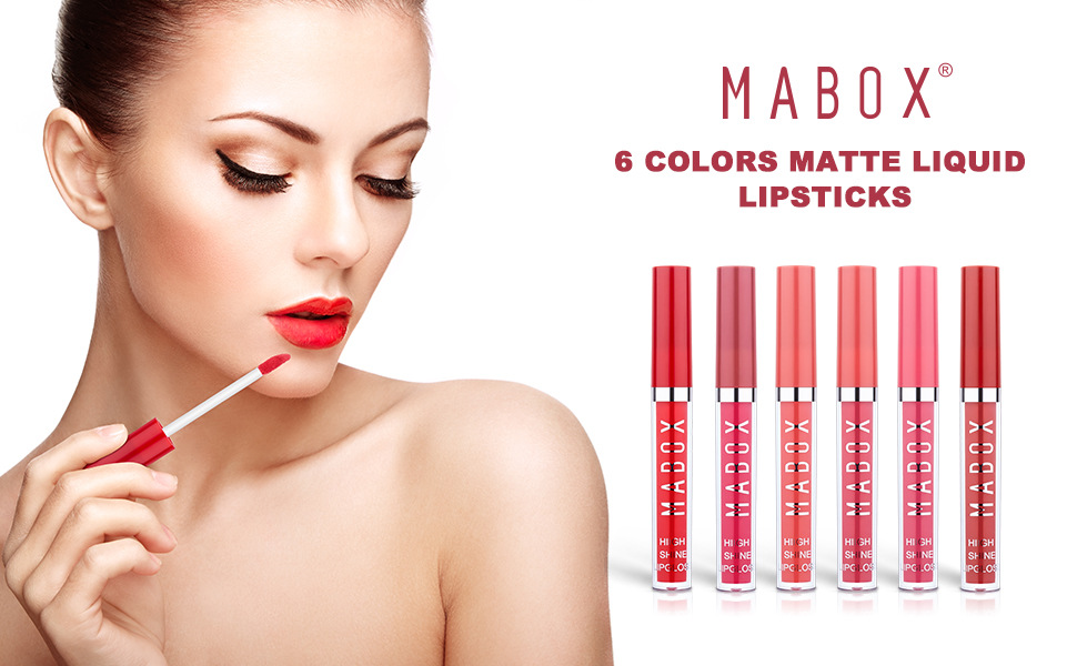 MABOX Velvet Liquid 6-lipstick set Matte non-stick Cup Lip gloss Lip gloss Lip Gloss Makeup wholesale details Picture