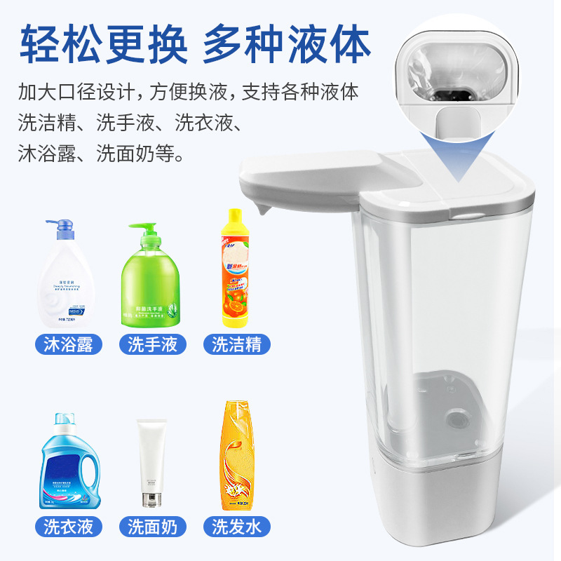 人気商品x4 スマートセンサー式ソープディスペンサー 家庭用 大容量 手洗い機 壁掛け式 多機能 洗剤ディスペンサー シンプル|undefined
