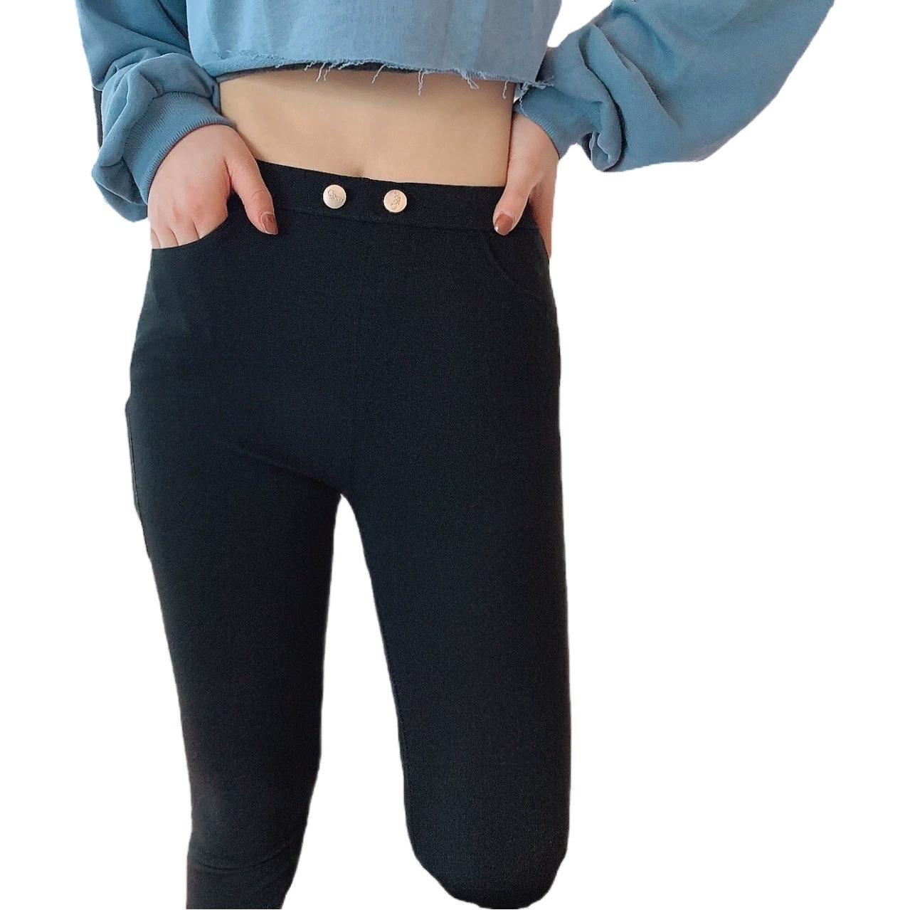 【Брюки на флисовой подкладке 230 г】Распродажа: телесные утепленные леггинсы без ножек на флисовой подкладке, толстые, теплые, корректирующие, базовый слой