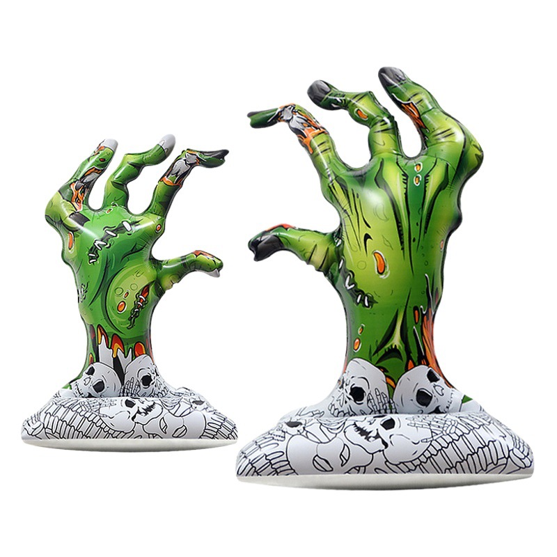 En stock accesorios de decoración de Halloween juguete globo 4D pie bruja árbol muerto forma de calabaza globo de dibujos animados de gran tamaño