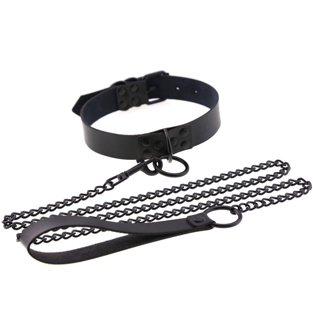 Cereza cubo azúcar oscuro collar gótico SM cuerda de tracción coquetear estricto collar de collar