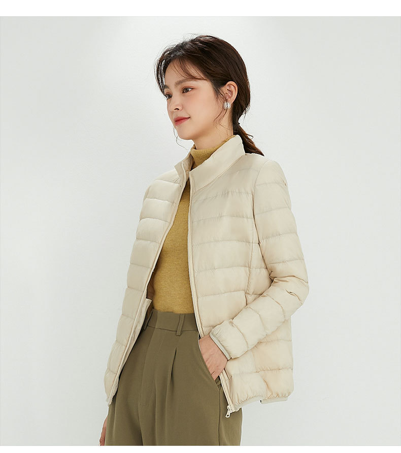 90 chaqueta de plumón de mujer con capuchón ligero corto de tamaño grande ligero estilo extranjero chaqueta de plumón blanco chaqueta Pinghu al por mayor