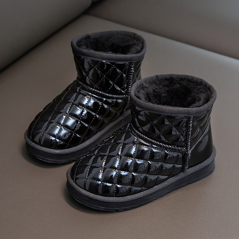 Botas de nieve para niños 2022 zapatos de algodón para niños nuevos de invierno botas cortas forradas de vellón para bebés botas de algodón engrosadas cálidas para niñas