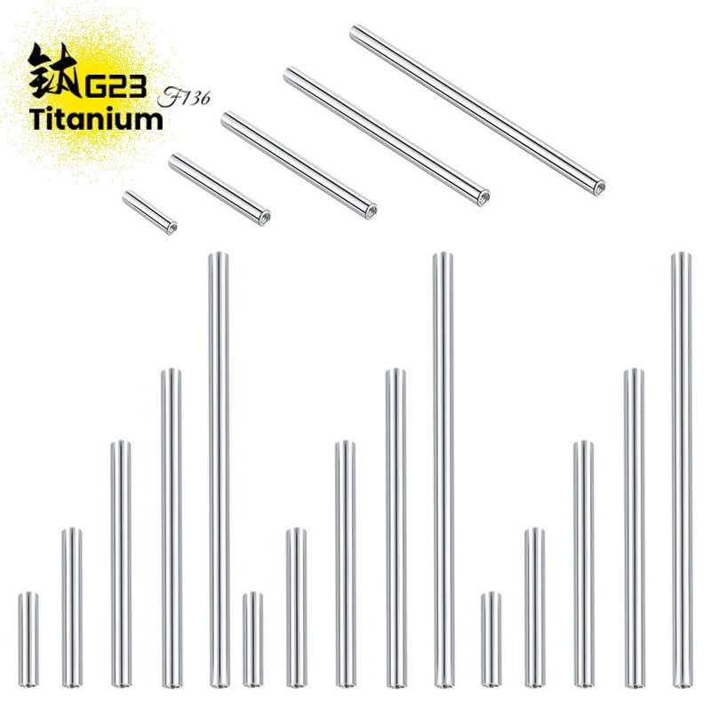 F136 титановый сплав внутренняя резьба язычная замена стержень G23 титановые двуголовые губные гвозди для бровей прямой пирсинг фитинги