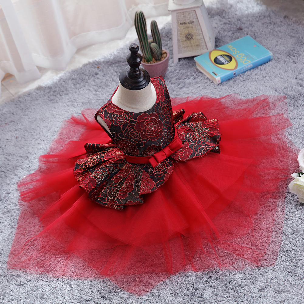 欧美婴幼儿童礼服 女童公主蓬蓬网纱裙周岁宝宝洗礼服baby dress|ms