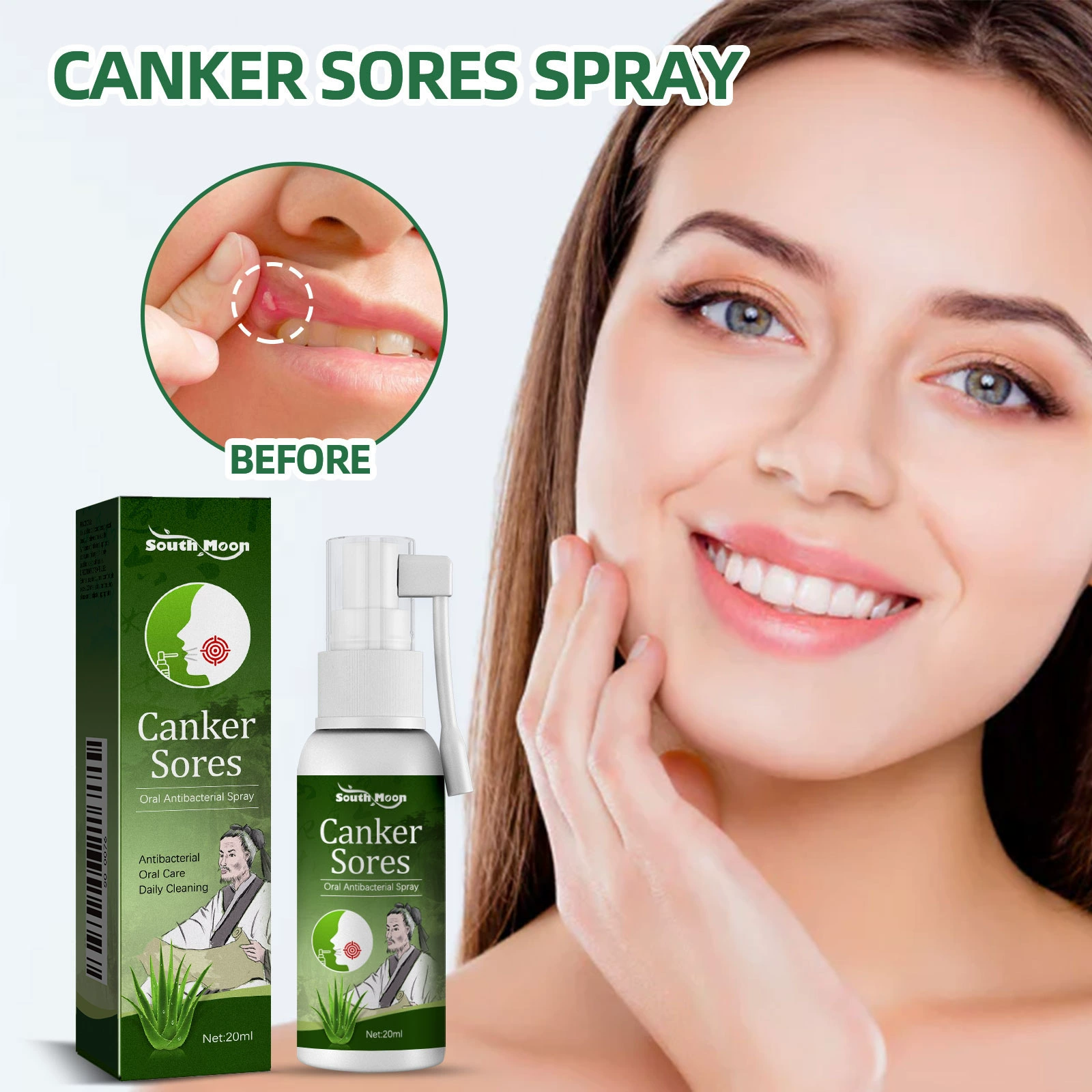 Спрей для ухода за полостью рта South Moon, свежее дыхание, очищение, уход за зубами, спрей от запаха