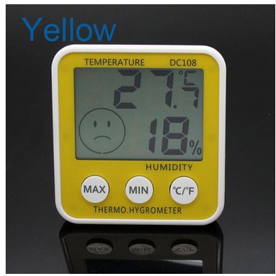 大屏幕显示 室内电子温度计湿度计红黄蓝绿色DC108