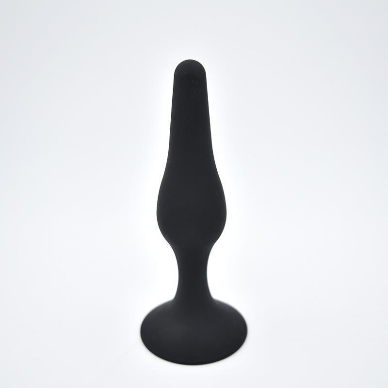 Silicone Anal Plug 4-Piece Set with Suction Cups, Black Body-Safe Training Kit — detail image 8