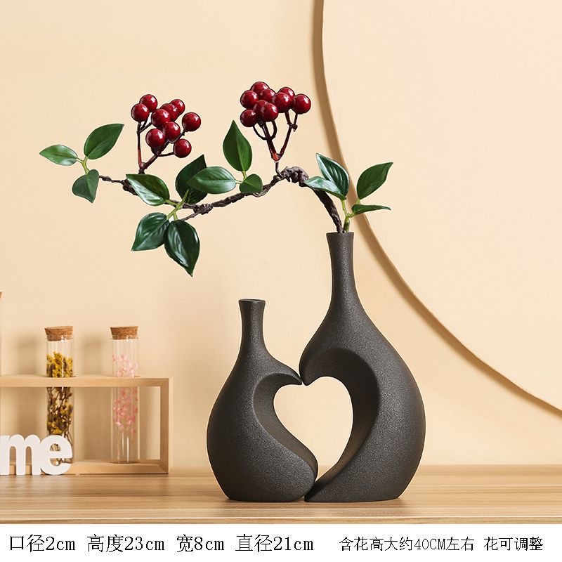 Vaso de plástico de forma extraña ornamentos nórdicos modernos flores de imitación de alta calidad decoración de puerta de entrada sala de estar regalos de oficina