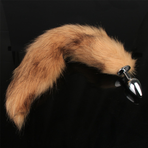 Fox tail metal anal plug outing SM toy couple sex products sexy female backcourt beads anal expansion strip