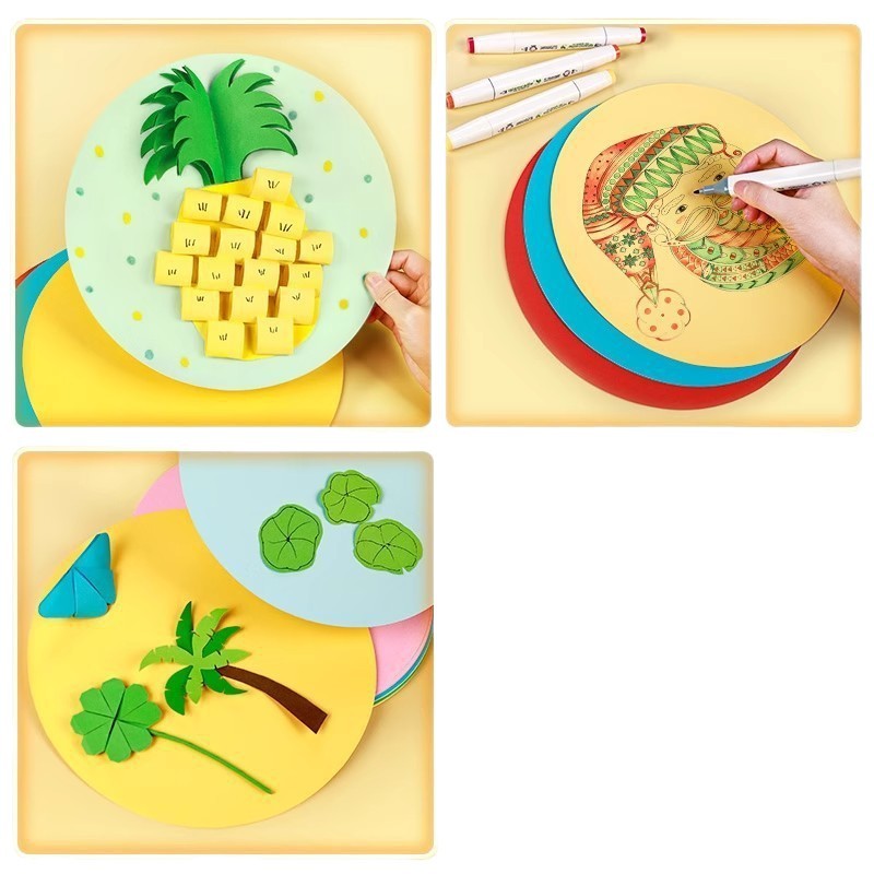 Cartón redondo de color blanco y negro 25 diámetro 29 engrosado jardín de infantes DYI