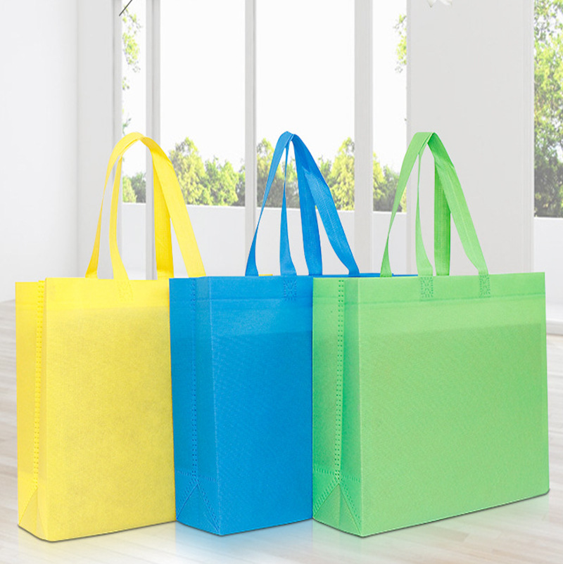 厂家直供彩色PP无纺布购物袋覆膜外卖餐饮包装袋广告手提无纺布袋