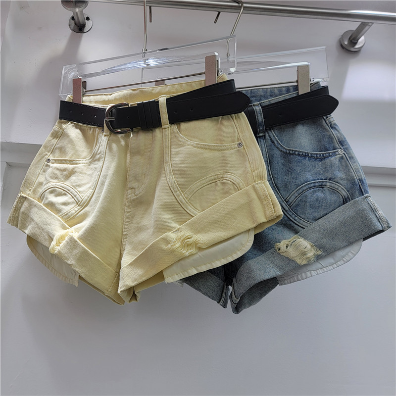 Pantalones Cortos de Mezclilla para Mujer de Tiro Bajo y Corte Ajustado
