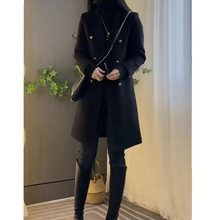 外套气质时尚黑色中长款秋冬风衣显瘦加棉网红休闲百搭宽松大衣女