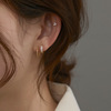 Sophisticated earrings with pigtail, universal ring