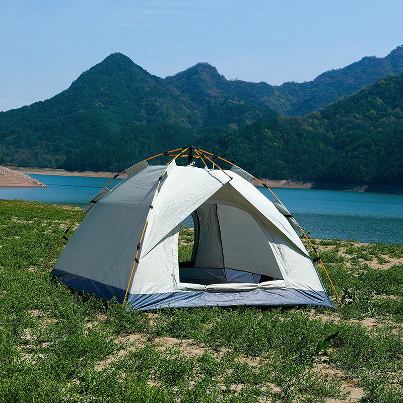 3～4人用旅行用二層式全自動テント、キャンプ用フルセット、アウトドア用二人用キャンプ、バーベキュー、自動クイックオープン|undefined