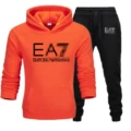 Orange + black pants + black label