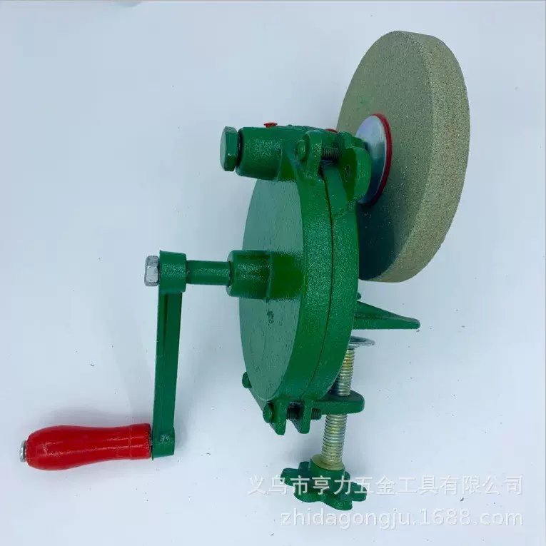 手摇砂轮机打磨机 铸铁全钢砂轮机 小型多尺寸台式磨刀机厂家直销