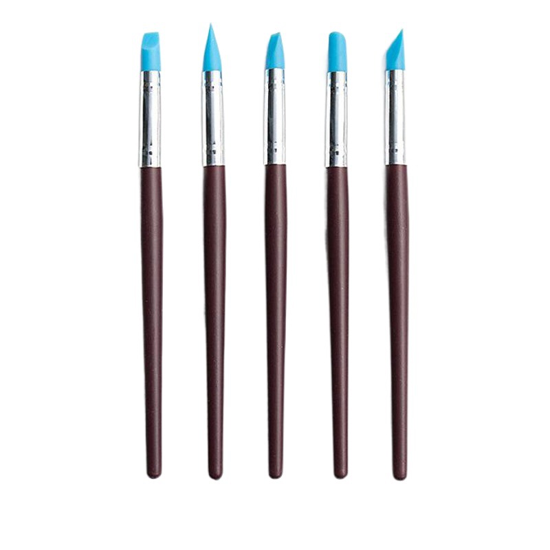 Herramientas de cerámica transfronterizas 5 piezas traje de arcilla herramientas auxiliares cerámica suave arcilla plástico arte de uñas graffiti sangría pluma de silicona