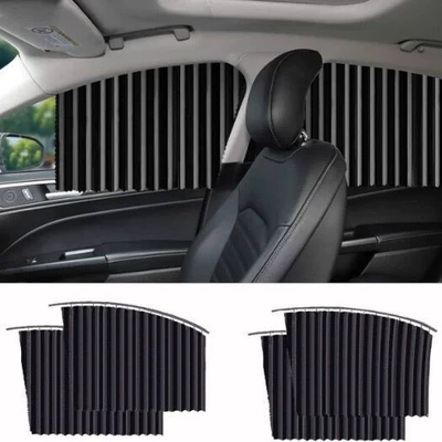 Car track sunshade curtain magnetic suction installation curtain sunshade telescopic universal sun protection and heat insulation summer new product (Car curtains)