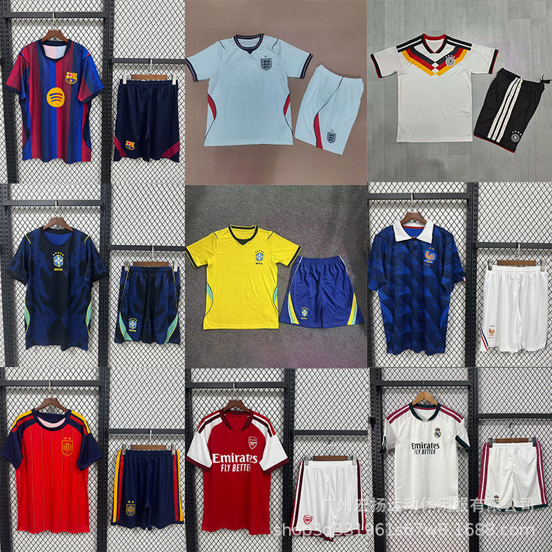 Football Uniforms for the 25-27 Season National Team Club Sets Brazil France Spain Argentina Real Madrid Jerseys