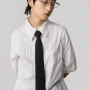 夏季宽松竖条纹美式衬衣
