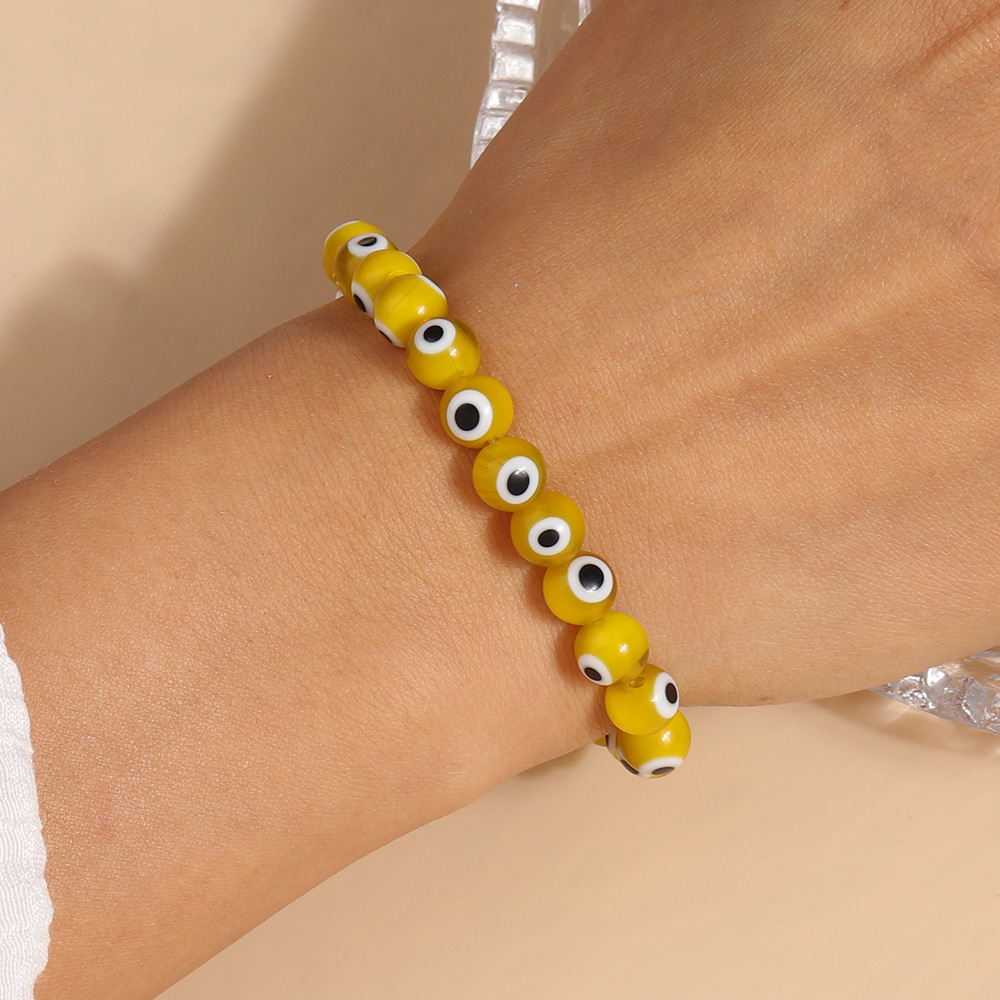 16g Weight Stretch Adjustable Clasp Closure Type Bracelets Classification Resin Chain Material Beaded Chain Chain Type 1 Piece Quantity Holiday, Daily Occasion Resin Material Eye Pattern All Seasons Season Women's Gender Vintage Style Style Vintage Style Eye Resin Beaded Chain Stretch Adjustable Beaded Bracelets Wholesale 6