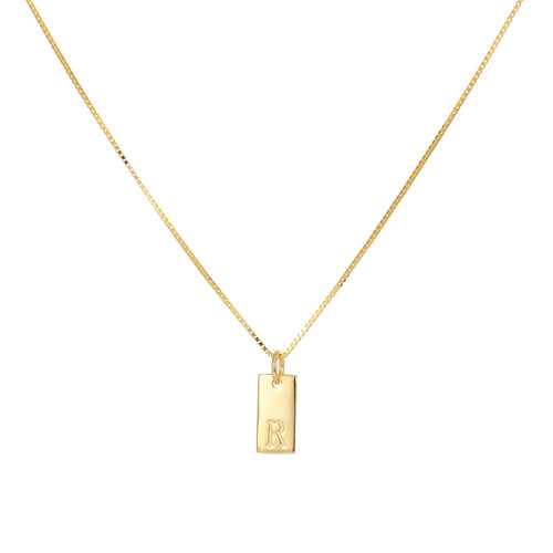 Under the Banyan Tree S925 silver simple square letter necklace cold style light luxury niche versatile square pendant clavicle chain
