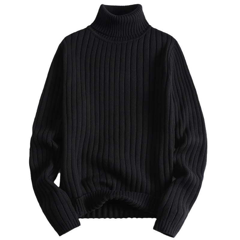 Demi-season trend base retro solid color knitted sweater