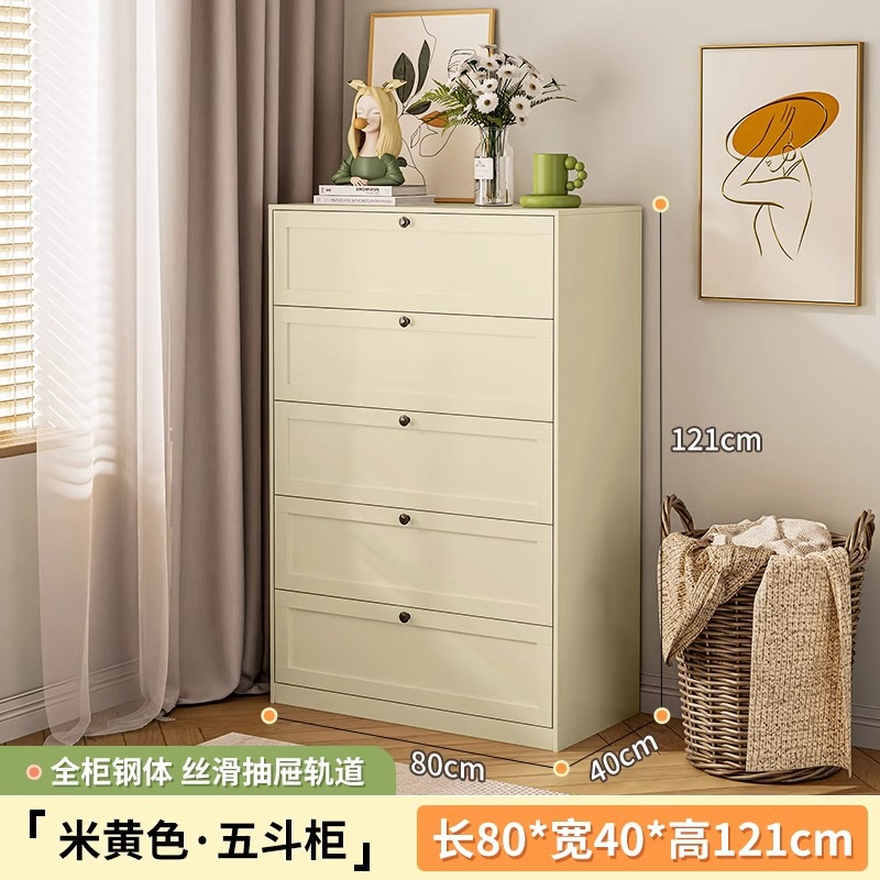 Hierro pecho de cajones sala de estar dormitorio armario de acero armario de almacenamiento multi-capa piso cajón gabinete de lujo luz cama de cola gabinete