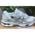 Asics white gray blue