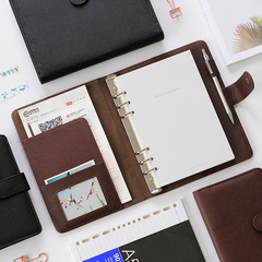 Deli Loose-Leaf Leather-Effect Notebook 3151/3152, A5 Size, Replaceable Refills, 6-Hole Design, Removable for Office Use