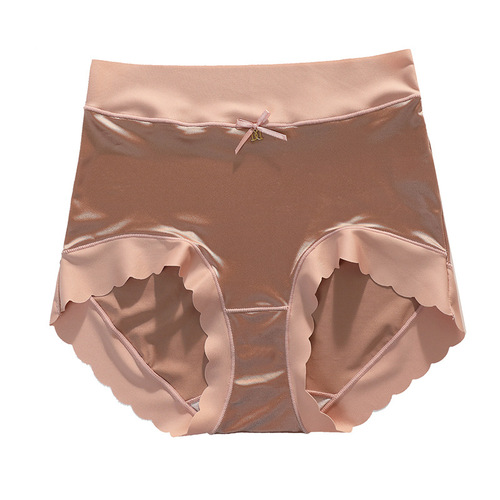 Pearlescent French retro satin underwear for women antibacterial mulberry silk high waist imitation silk ice silk quick-drying underwear for women