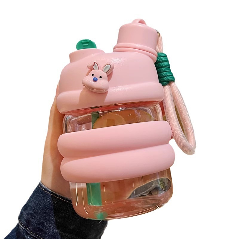 Taza de plástico para chicas, resistente al calor, con pajita, diseño 2025 - Mayorista