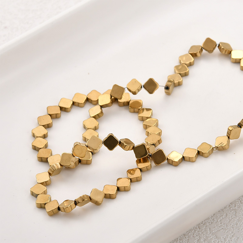 Black gallstone plated with real gold, color-retaining starburst shell rose spacer beads, DIY handmade beaded bracelet and necklace accessories