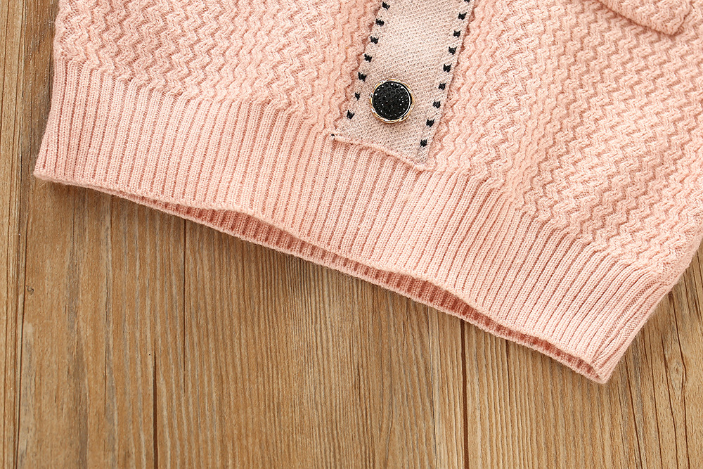 Pull pour enfants, ensemble deux pièces tricoté, Style occidental, petit parfum, pour fille, tendance, nouvelle collection automne/hiver 2022_voghion.com