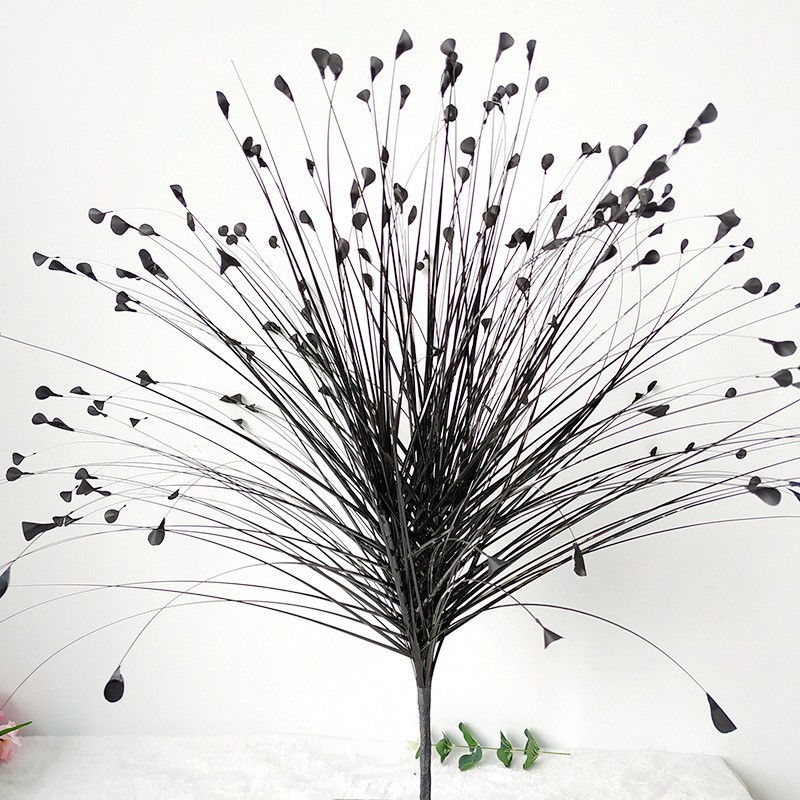 Fábrica directa flores artificiales brillantes de color pavilón plantas accesorios de diseño de flores de caña hojas de cebolla hierba decoración de boda image 2