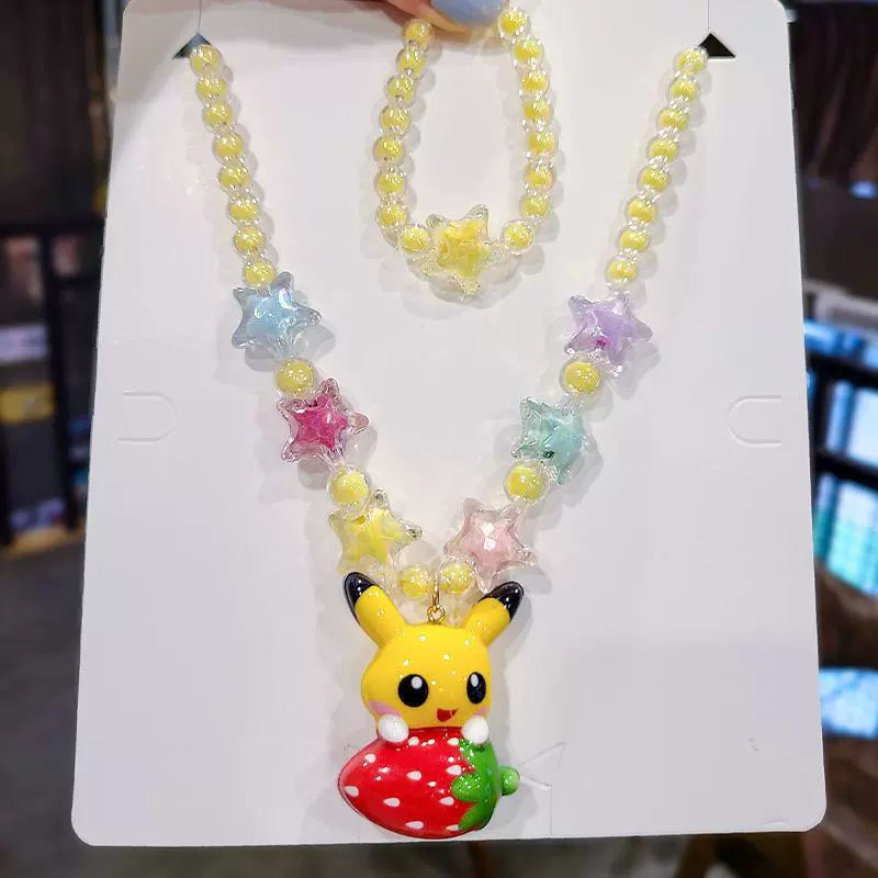 Детский светящийся набор ожерелья и браслета, украшения для маленьких принцесс, милые аксессуары и пластиковые игрушки для девочек