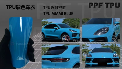 Automotive Film – Cross-Border Factory Wholesale Collection - 15215m-5-years-warranty-tpu-miami-blue-water-sticker