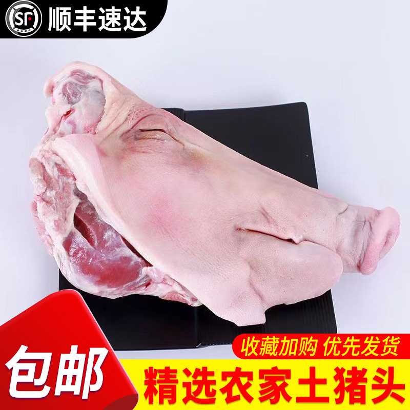 新鲜猪头整只猪头肉猪脸肉生半土带骨耳朵冷冻包邮一件包邮跨境
