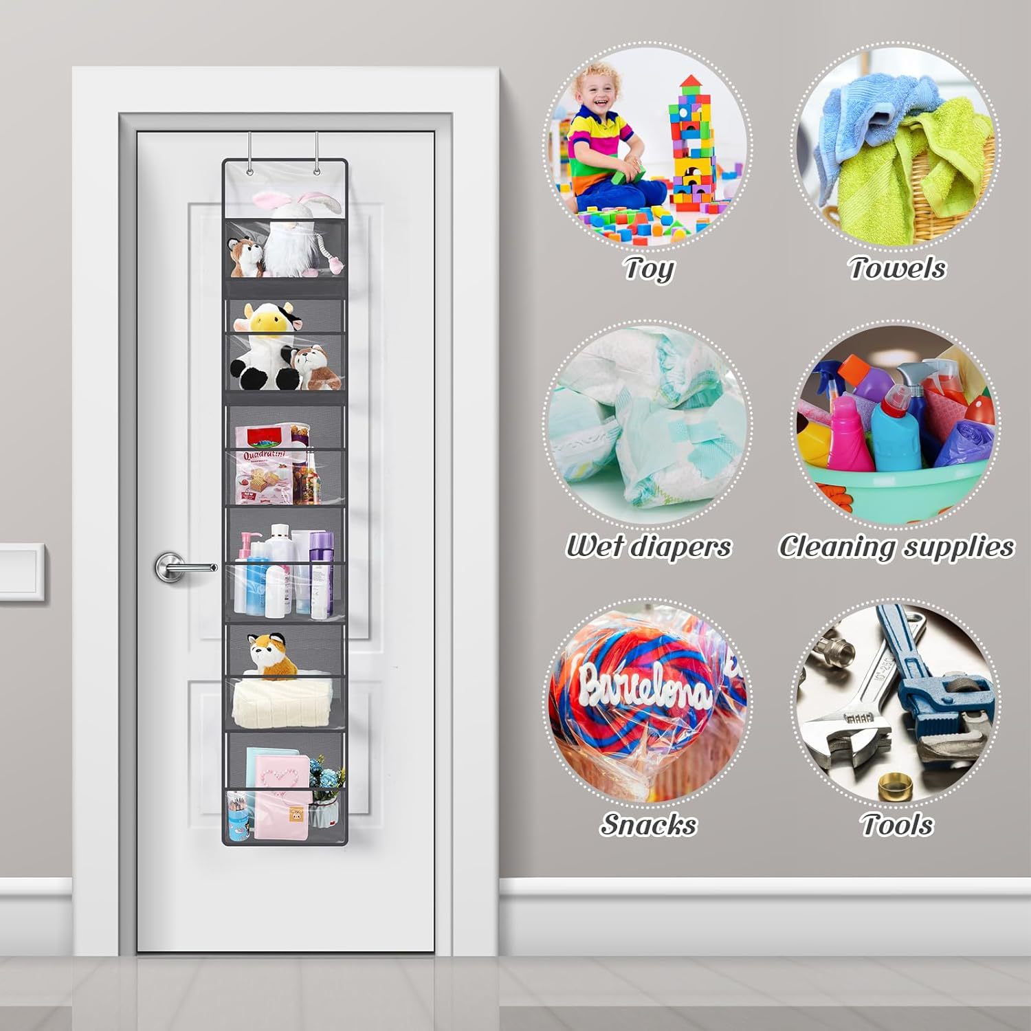 Detrás de la puerta bolsa de almacenamiento a prueba de polvo bolsa colgante armario bolsa colgante bolsa de almacenamiento para bebés cosméticos Juguetes Artículos diversos colgantes acabado