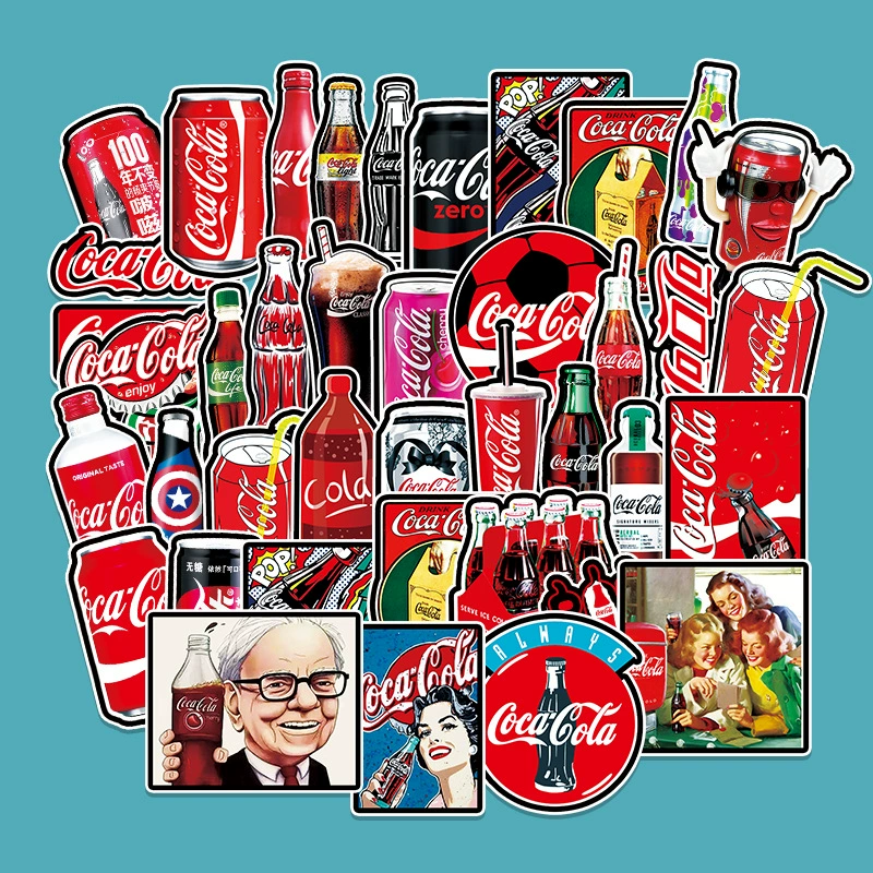Стикер, ноутбук, мультяшный чемодан, Coca-Cola, граффити